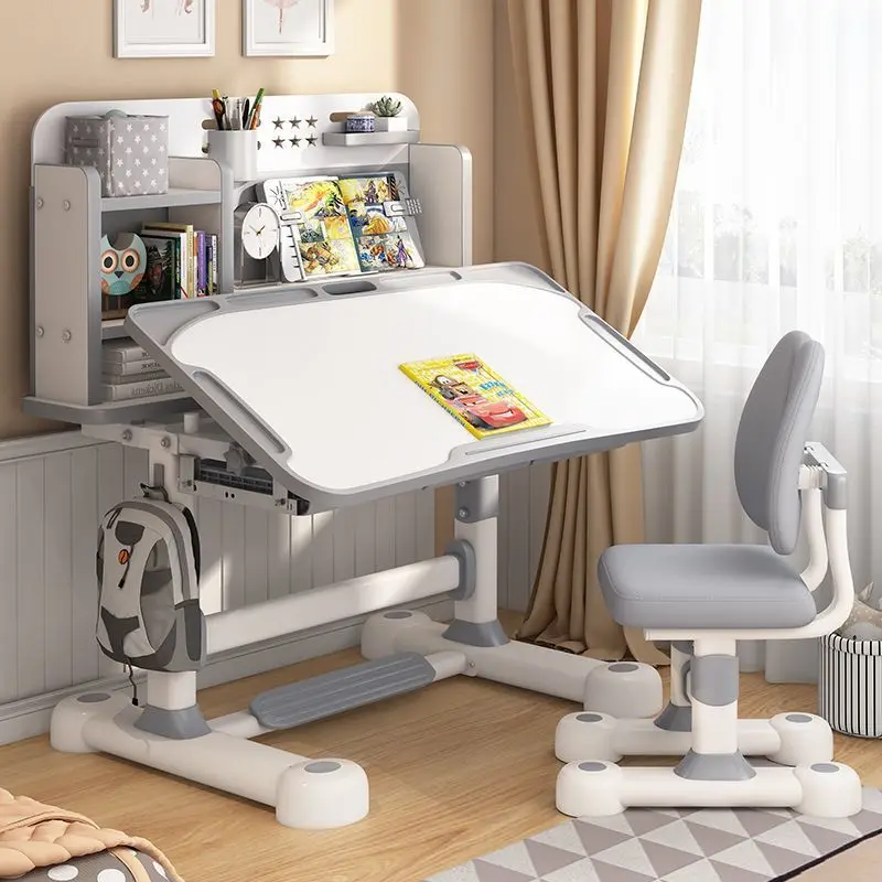 Lifting table and chair set, home study table, primary and secondary school students writing homework table
