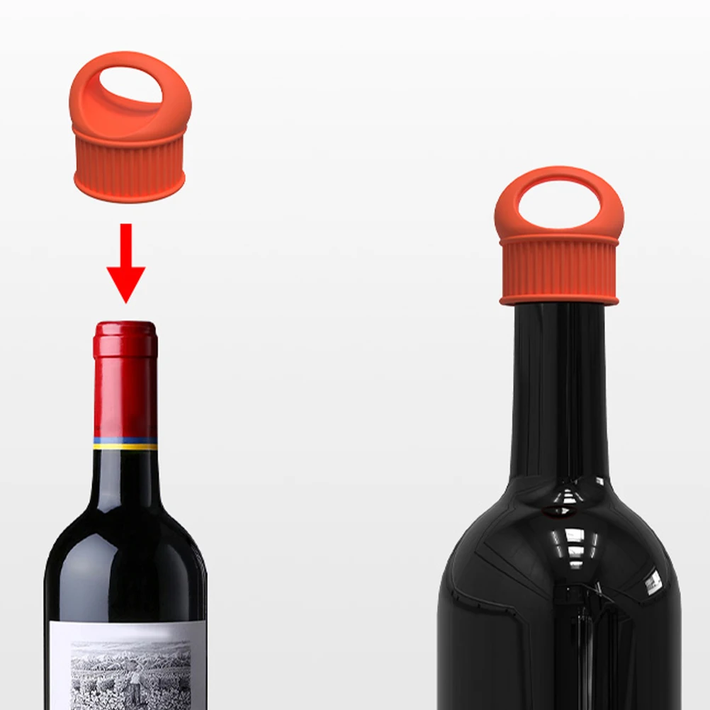 

2Pcs Silicone Wine Stoppers Full Cover Bottle Plugs Leak Proof Sealing for Wine Soda Bottles Creative Design Reusable Freshness