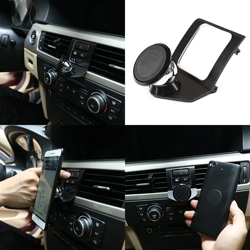 Interior Air Vent Aluminum Alloy Mobile Phone Holder Navigation Bracket For BMW 3 Series E90 E92 E93 2005-2012 Car Accessories