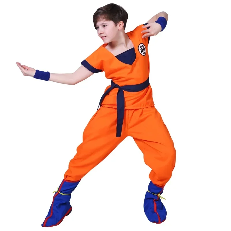 NEW Dragon Ball Son Goku Cosplay Costume Wig Blue Gold Adult Kids Suits Anime Cosplay Hero Dress UpHalloween  Carnival Party Cos