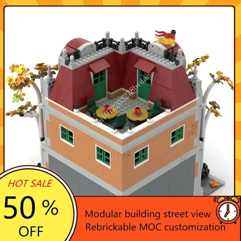 1970 pçs livraria modular MOC-10270 criativo vista de rua modelo blocos de construção arquitetura educação montagem modelo brinquedos presentes