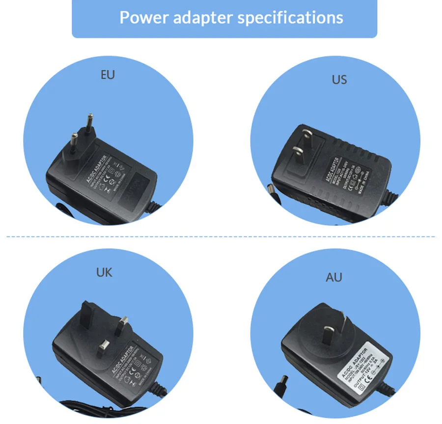 Fuente de alimentación de bloque gordo, unidad adaptadora de corriente de 12V, 5A, 6A, 1A, 4A, 3A, CC, 8A, controlador de tira Led, Transformador,