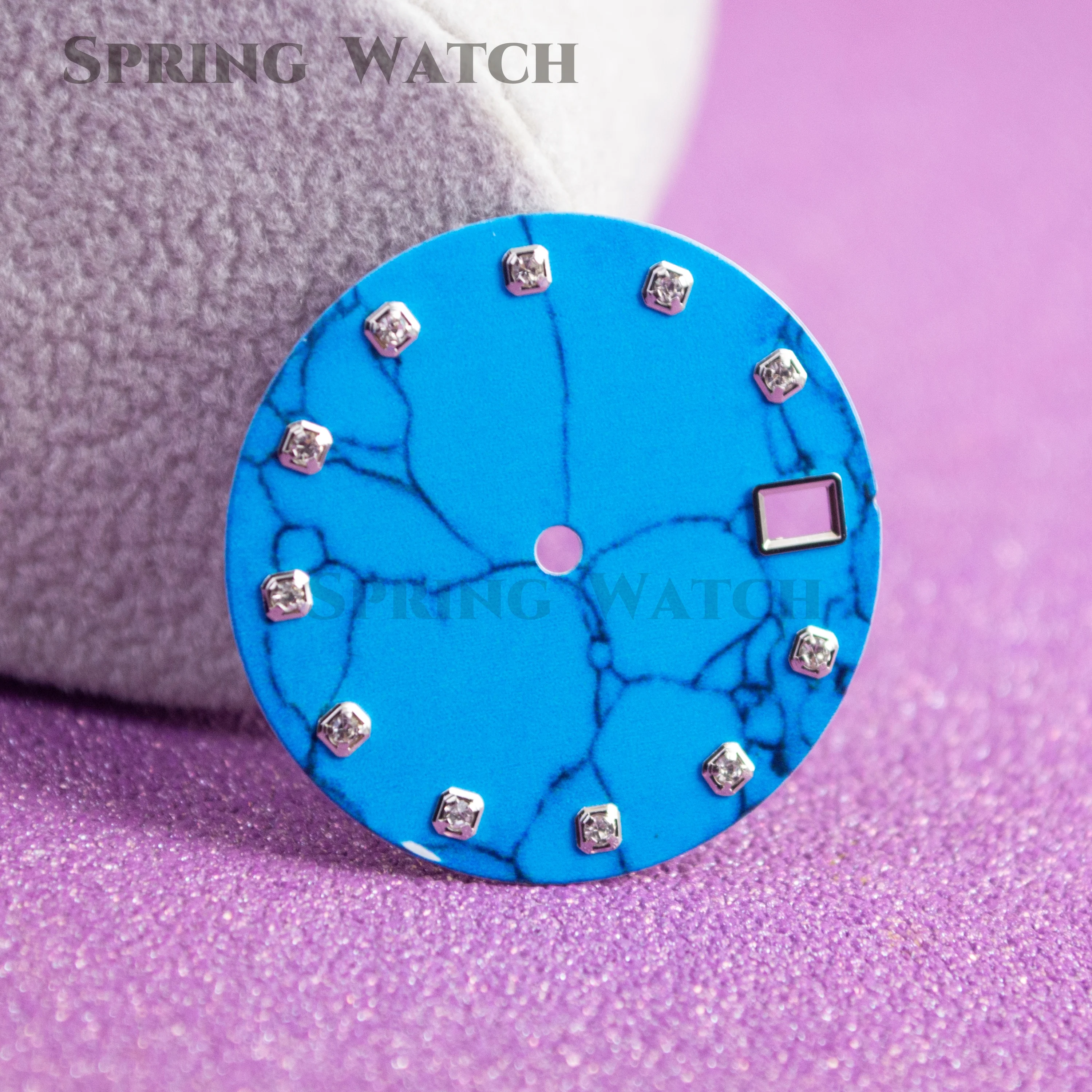 

Blue Watch Dial Diamonds Watch Dial Watch Faces NH35 Watch Dial for NH35 NH36 Movement Mod NH35 Dial 28.5MM Watch Dial