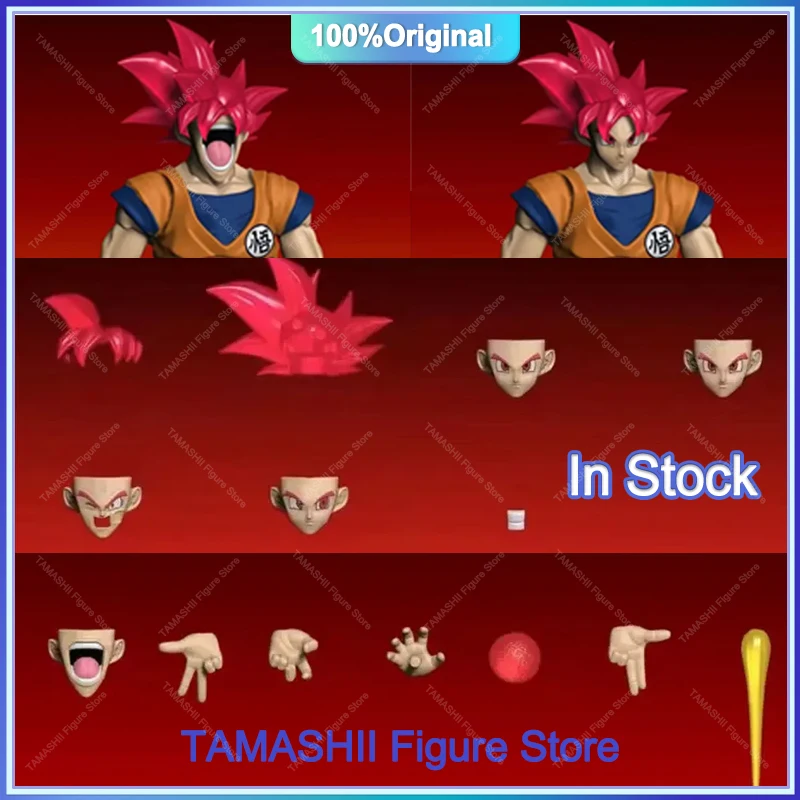 【48 Stunden】TK DIY TKCUSTOM Dragon Ball SHF SSJ Super Saiyajin Gott Son Goku Rot Haarschmuck Actionfiguren Kit Köpfe Zubehör