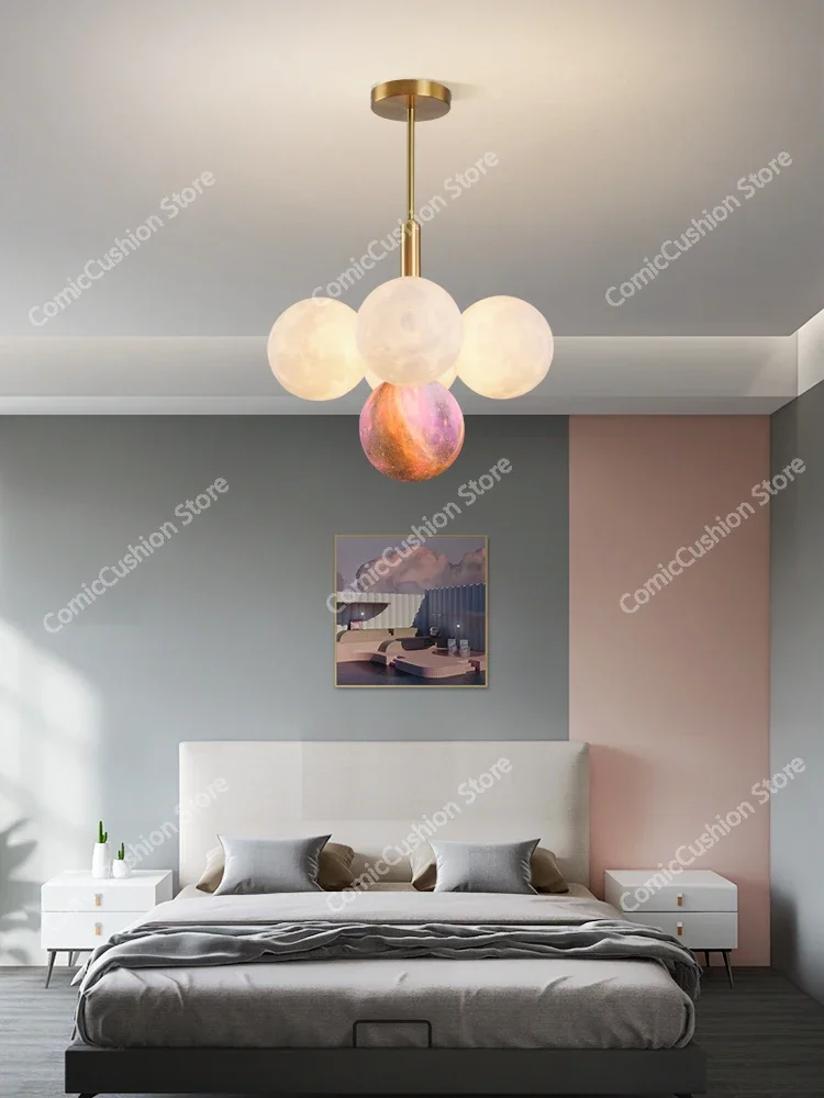 Nordic living room chandelier modern simple small apartment bedroom lighting creative cream wind Internet celebrity bubble