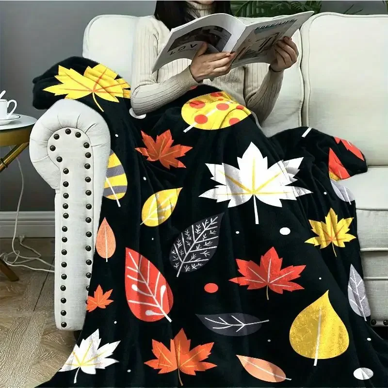 Cozy Autumn Leaves Throw Blanket - Soft  Perfect for Couch  Bed  Office & Travel - Versatile Gift Idea  Multiple Sizes Available