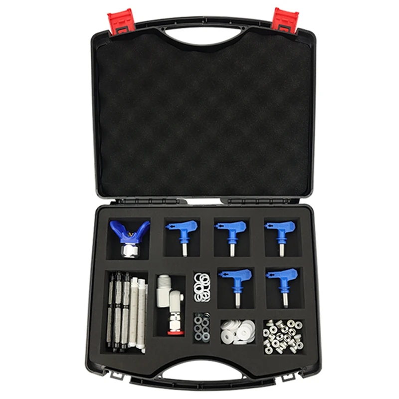 Airless Spray Maschine Toolbox Für Lagerung Organisatoren Düse Sitze Spray Filter Scree Universal Joint Kopf Dichtung