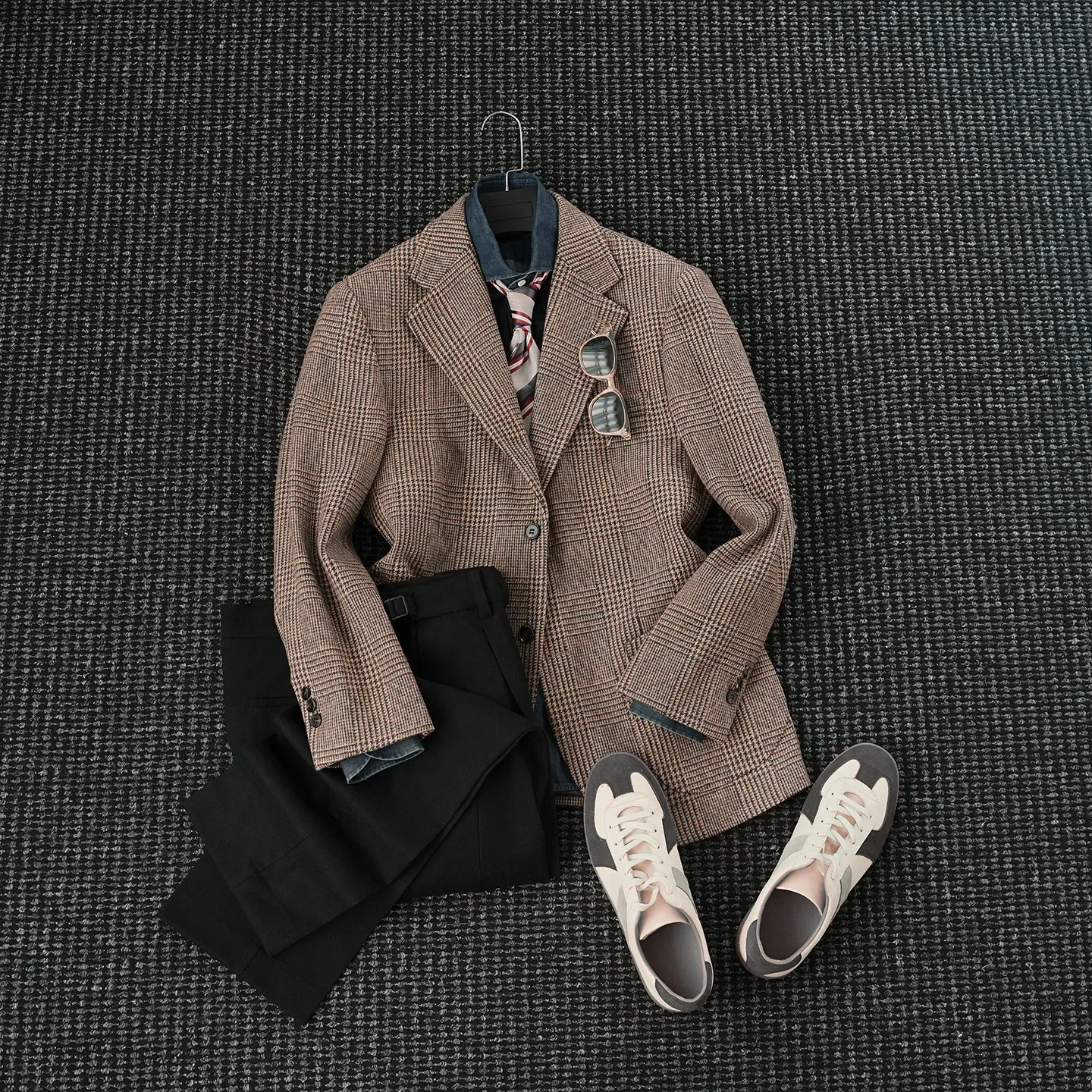 Queen haute couture 70% wool flat-neck suit men's gentleman vintage blazer