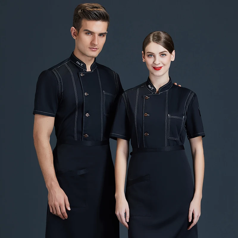 Chef Coat Men Uniform Hotel Costume Catering Restaurant Unisex Waiter Chef Shirt Cook's Clothes Kitchen Suit  Ventilate