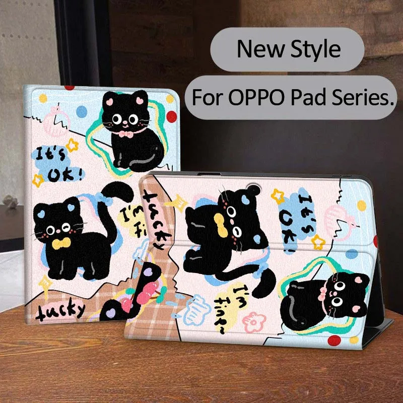 

Black Cat Collage Art Pattern Case For OPPO Realme Pad 3 11 2 4 Pro Air Neo SE X 11.61 11.4 12.1 13.2 Inch Tablet
