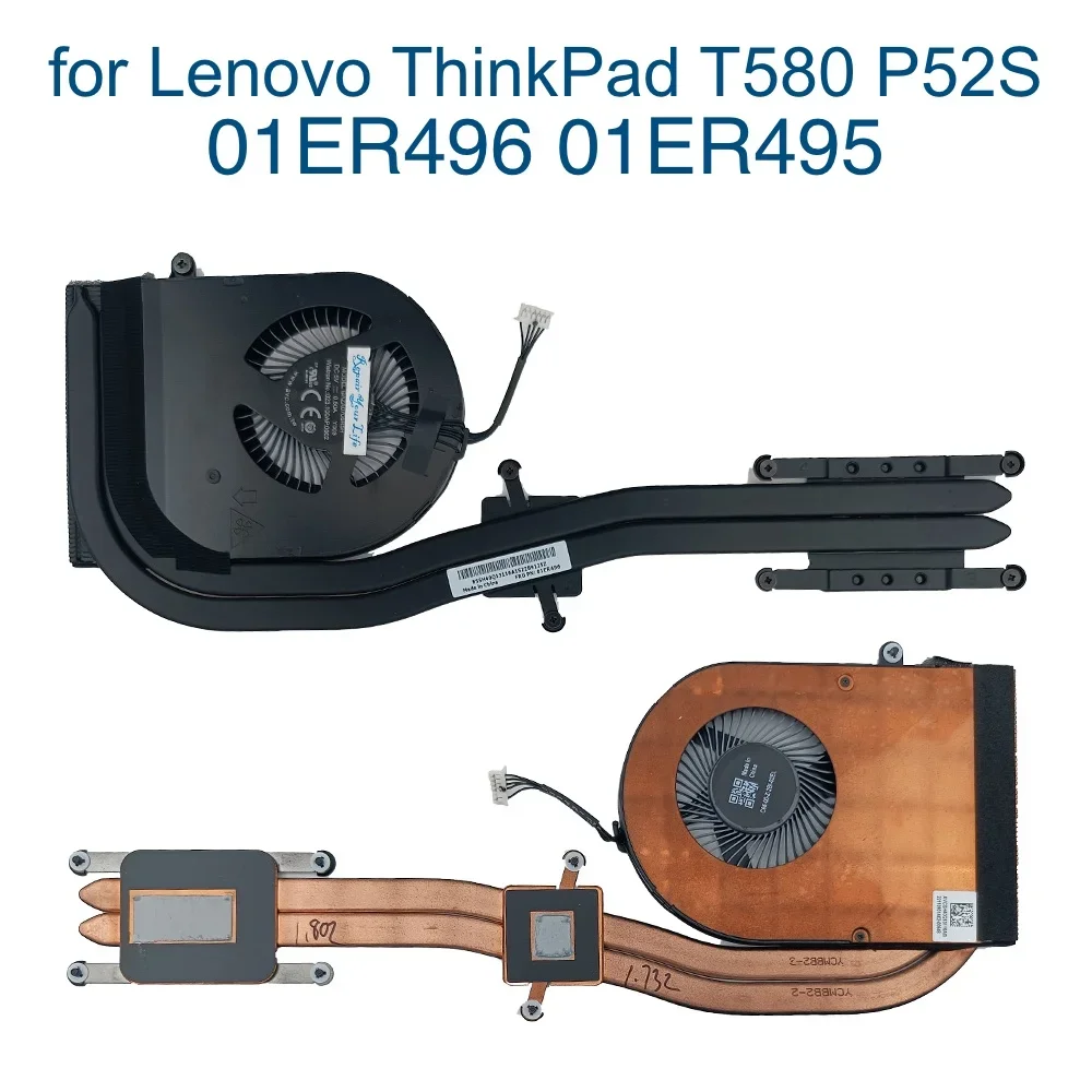 Wentylator chłodzący procesor Radiator do laptopa Lenovo Thinkpad T580 P52S 20L9 20LB 20LC SWG Moduł termiczny 01ER496 01ER495 SH40Q13116 Nowy