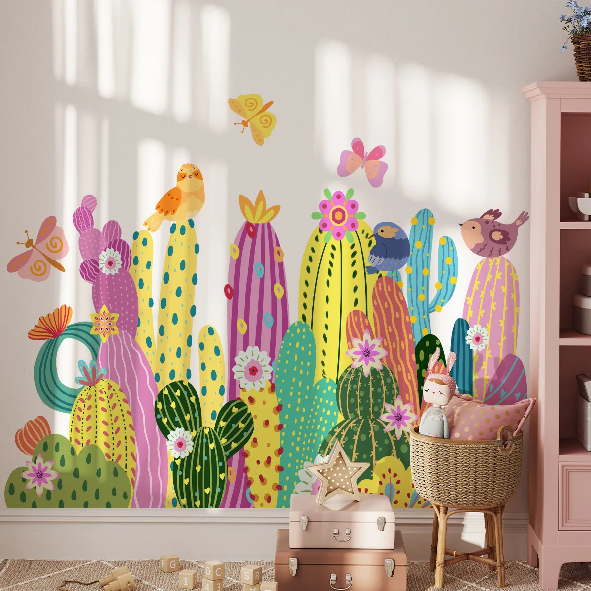 Aqumotic Plant Sticker Rainbow Snowman Cactus Poppy Train Double Side of The Window Stickers Flower Wholesale