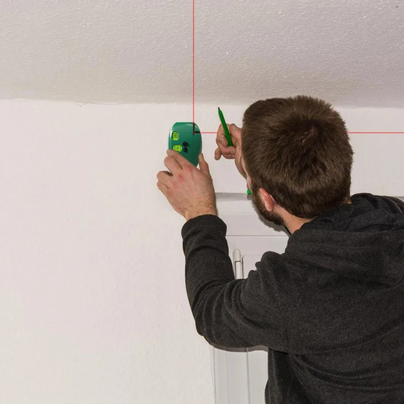 

90-градусный лазерный уровень, инфракрасный линейный лазер, высокая точность, дальний диапазон, питание от батареи, портативный инструмент для измерения стен