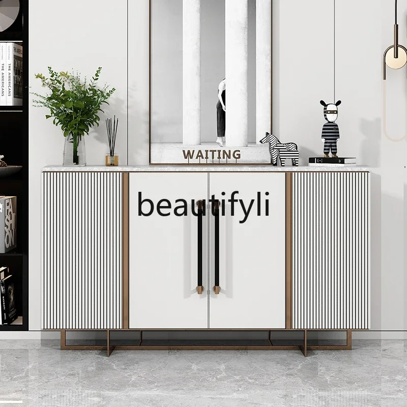 

Light luxury door cabinet, rock slab foyer, dining side cabinet, wall storage, living room decoration cabinet7446