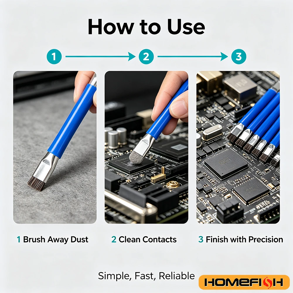 Double‑End Anti‑Static ESD Safe Cleaning Brush PCB Motherboard Circuit Board Dust Remove Brush For Phone Laptop Repair Maintenan