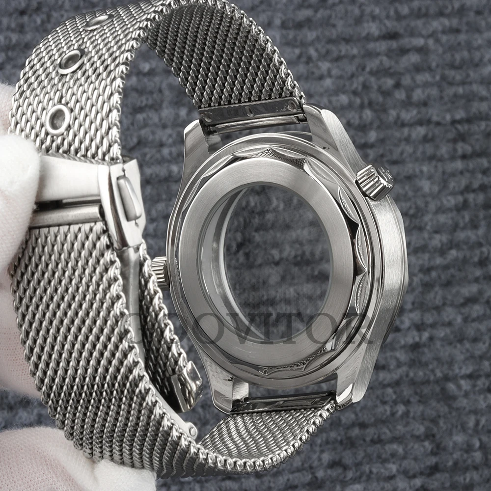 41mm NH35 Uhrengehäuse mit Mesh-Armband, wasserdicht, für NH35 NH36 Uhrwerk, 31mm Zifferblatt, Edelstahl Seamaster 300 Uhrengehäuse – Detail 6