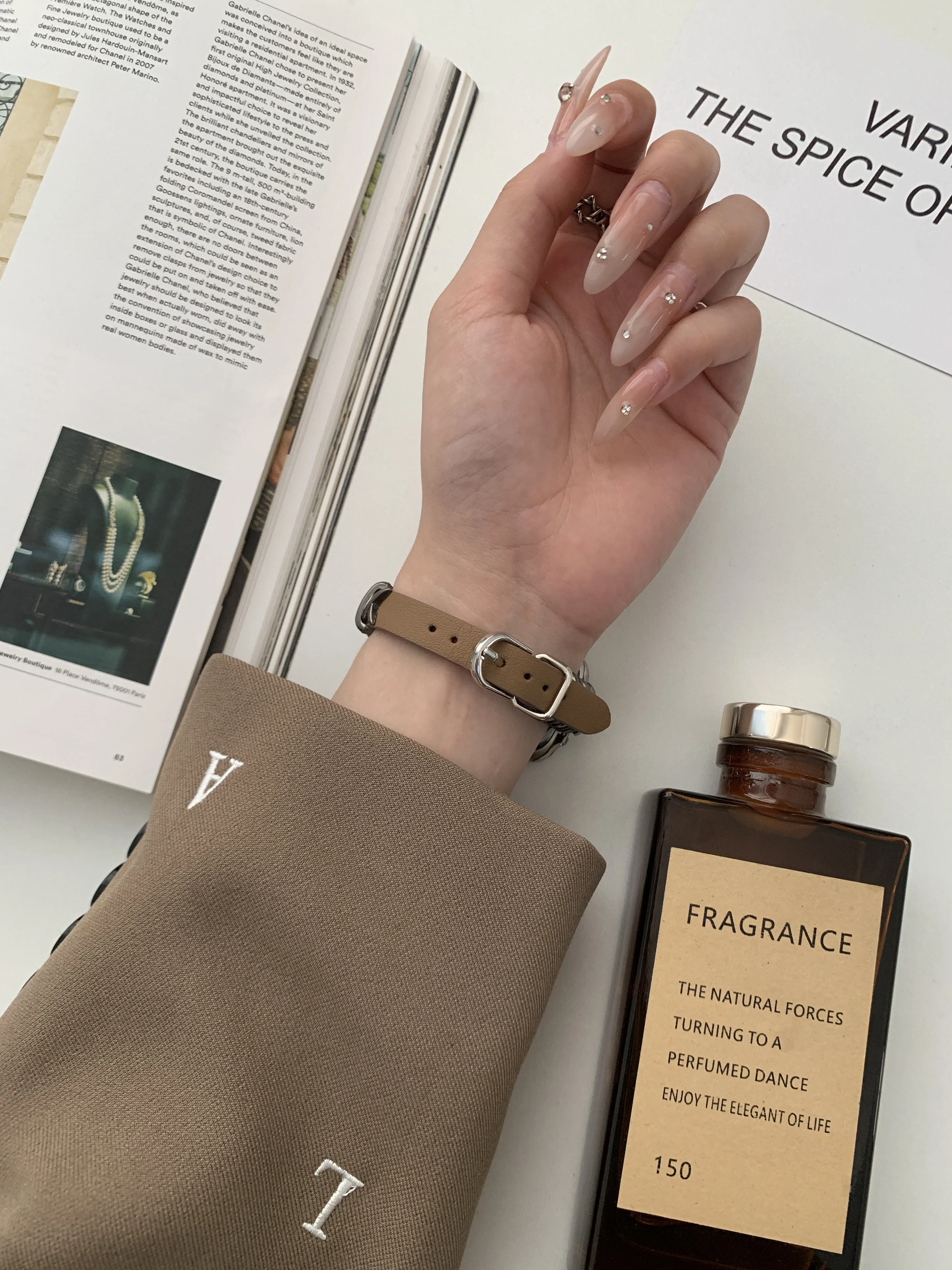 حزام نمط فاسق لساعة أبل ، مصنوعة من سلسلة معدنية قديمة للنساء ، سوار المعصم الموضة ل iWatch ، سامسونج 38 ، 40 مللي متر ، 41 مللي متر ، 42 مللي متر ، 44 مللي متر ، 45 مللي متر ، 49 مللي متر