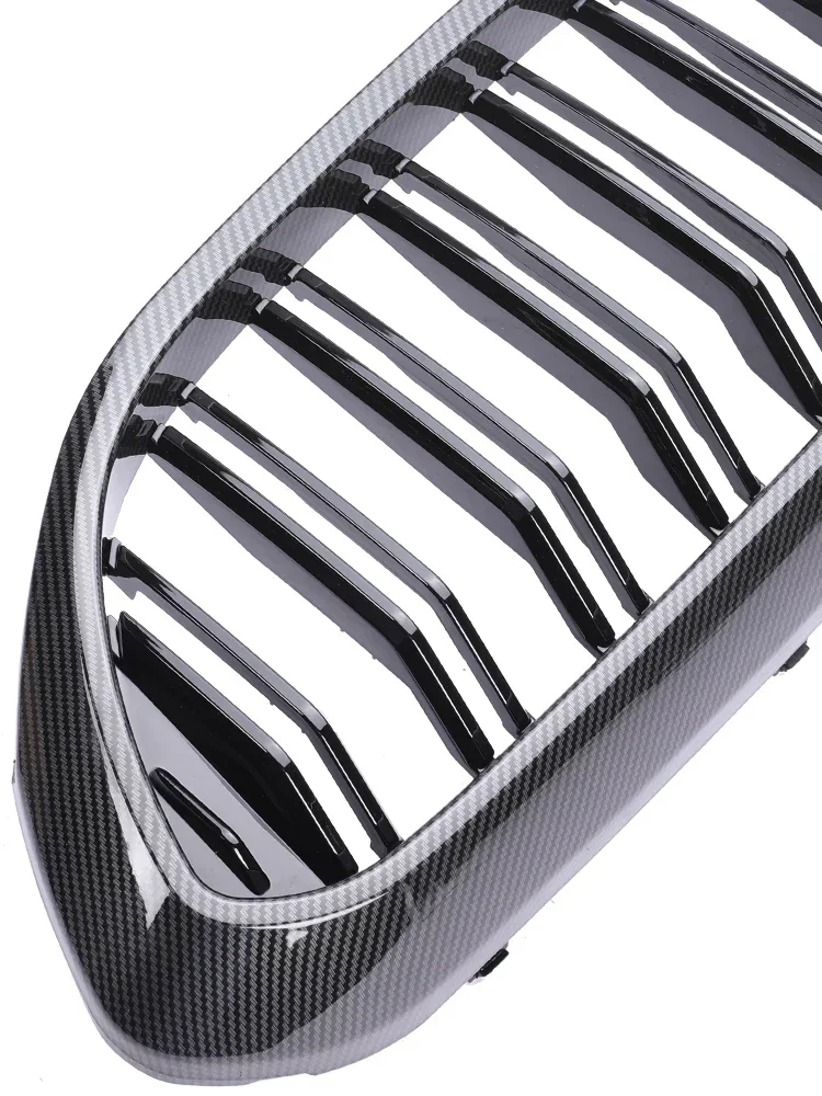 Grille de pare-chocs avant pour BMW Série 5, G30, G31, M5, M-Performance Facelift Carbon Look, M Chrome Grill, Noir, 2018, 2019, 2020