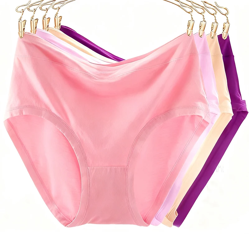 

3pcs High Waist Women's Panties Lady Modal Seamless Underwears Breathable Underpants Plus Size Panty Females Comfortable Briefs