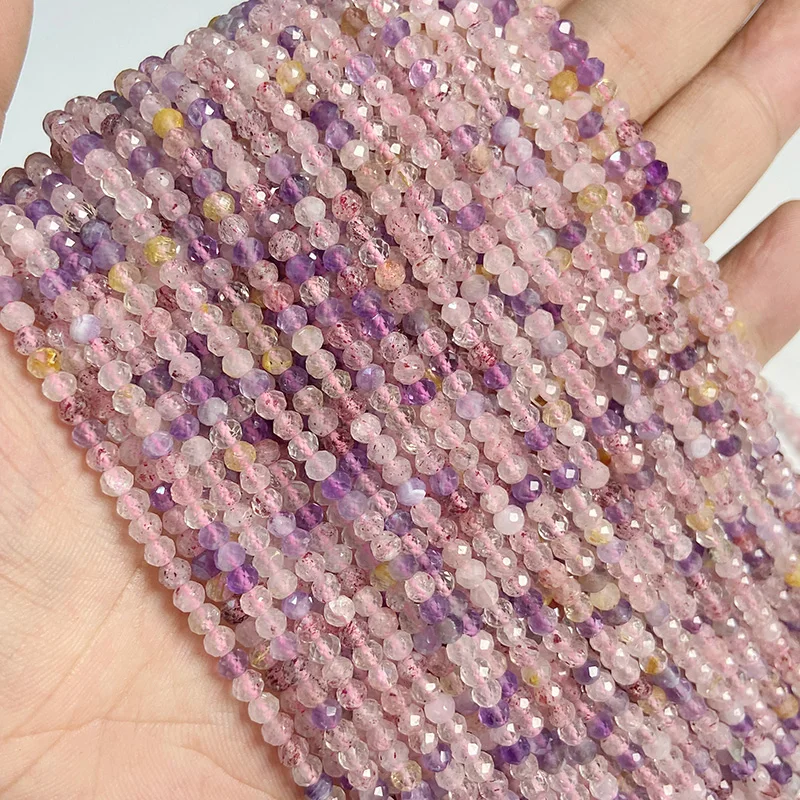3x4mm Naturstein Facettierter Achat Amethyst Quarz Jade Stein Lose Perlen für Schmuckherstellung DIY Halskette Armband Zubehör