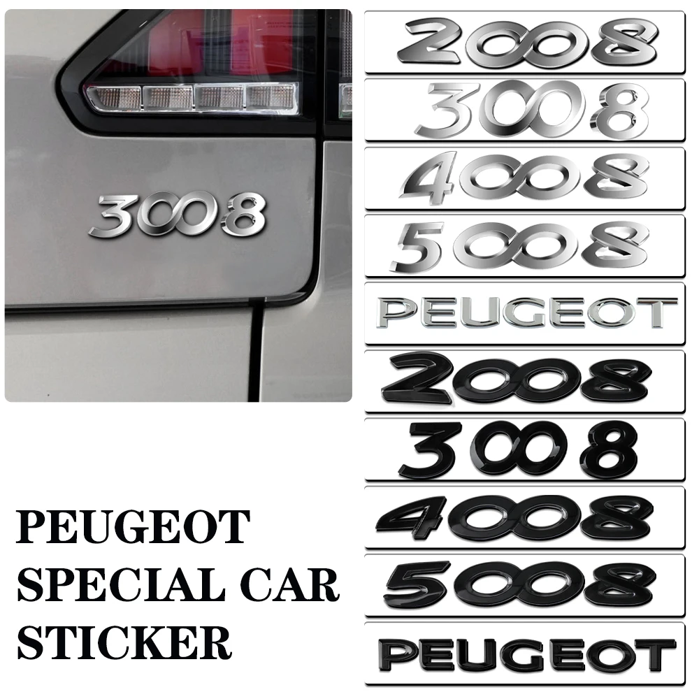 Car Stickers Emblem Trunk Body Trim Decals Badge Stickers Accessorie For PEUGEOT 206 207 301 307 308 408 508 2008 3008 4008 5008