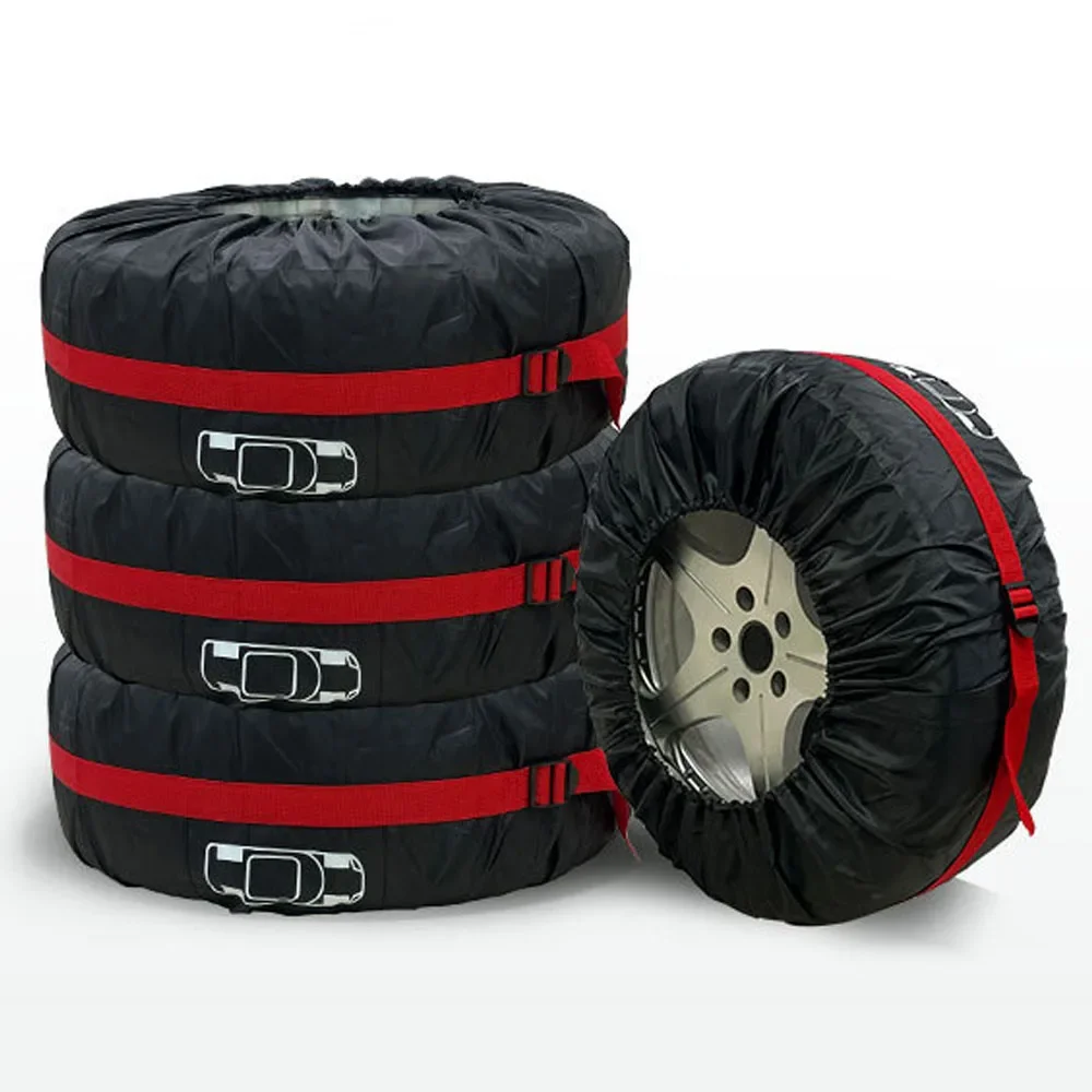 

4 шт./лот 210D ткань Оксфорд автомобильный чехол для запасного колеса сумки для хранения колес пылезащитный защитный чехол протектор портативная сумка для колес