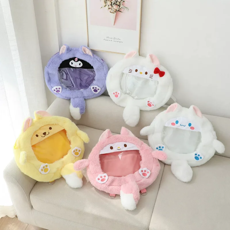 

Sanrio Fun Periphery New Model Exquisite Girl Itabag Cinnamoroll My Melody Kuromi Cute Cartoon Plush Doll Backpack Crossbody Bag