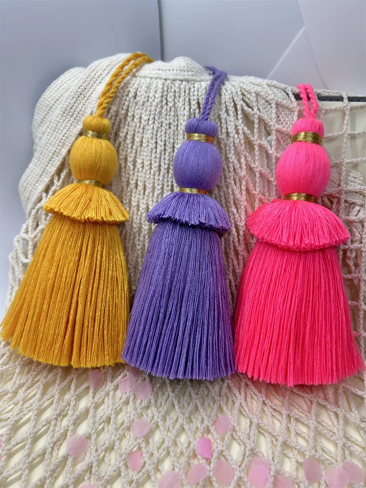 Curtain Tassels Soft Elegant Handmade Tassels with Cord Loop DIY Accessories for Curtain Door Knob Pillows.