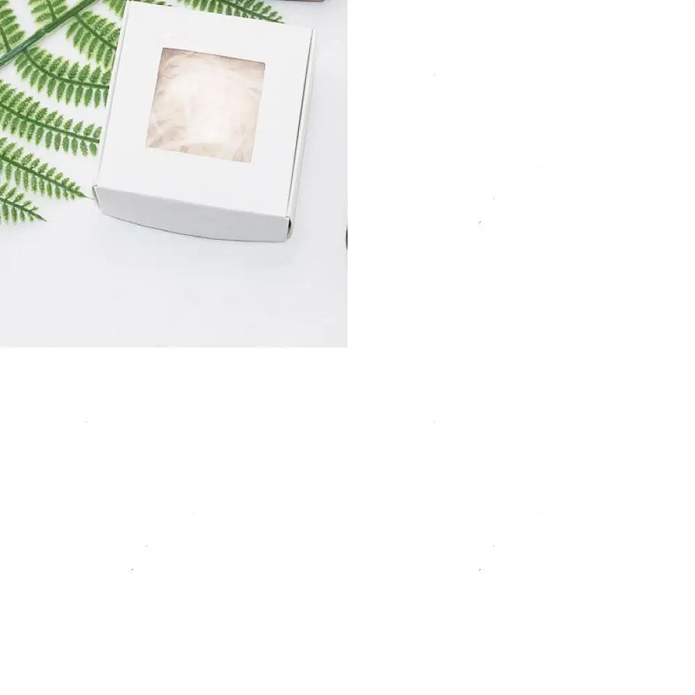 20 Stück quadratische Papierboxen mit transparentem Fenster, weißes Kraftpapier, 2,56 x 2,56 x 1,18 Zoll, für Seifenverpackungen, Geschenkverpackungen, Geschäftsbedarf