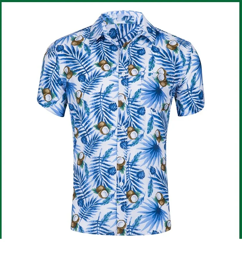 

Hawaiian Shirt Man 3D Tropic Plant Print Beach Shirt Men Summer Shirts Fruit Coconut Pattern Tops Casual Streetwear Baggy Shirt