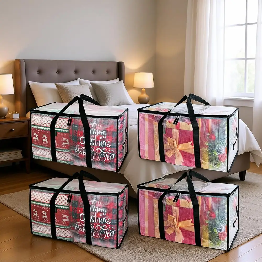 

Набор из 6 больших мешков для переезда с усиленными ручками, прочные сумки для хранения одежды и необходимых вещей (прозрачные)