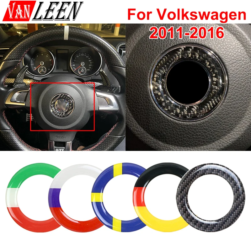 Car Styling Steering Wheel Ring Case For VW Golf Touran Tiguan Lavida Bora MK1 MK2 EOS R Line Sharan 7N Passat B6 B5 B7 Sticker