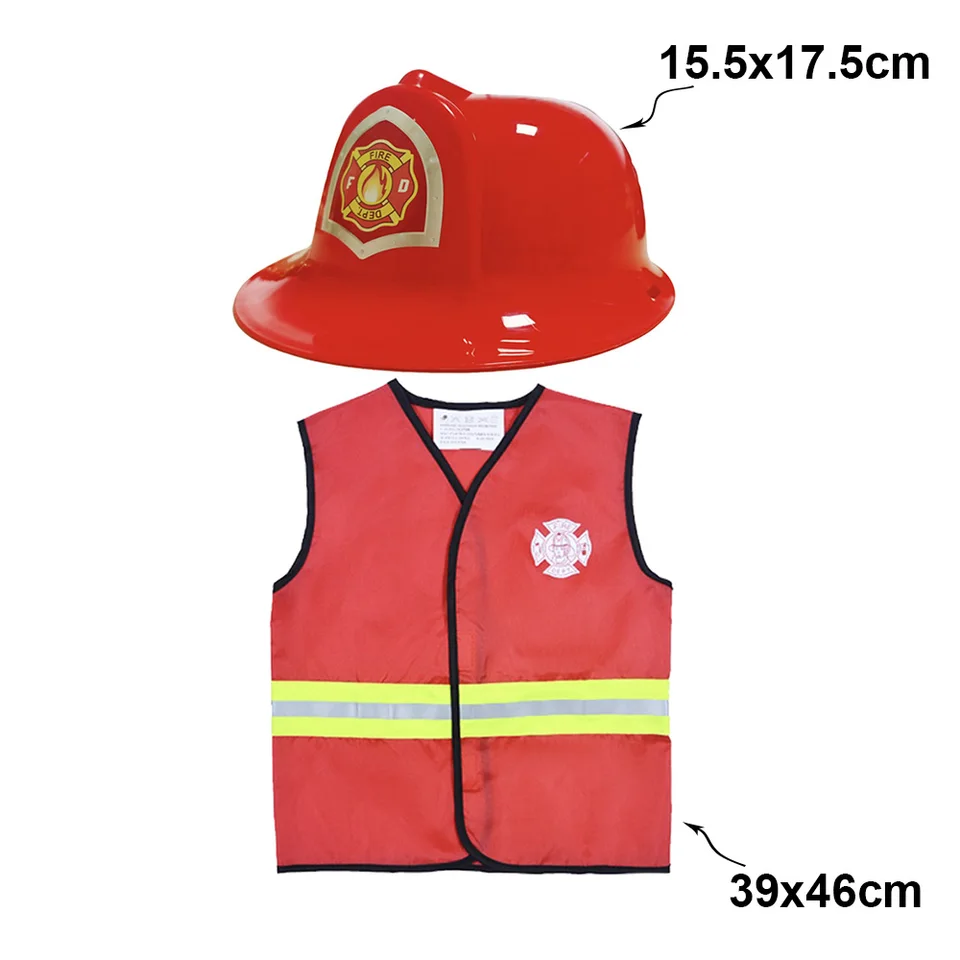 Casque De Pompier En Plastique Pour Enfants – Accessoire De Déguisement Pour Jeux De Rôle, Fêtes D'anniversaire, Halloween Et Thème Pompier