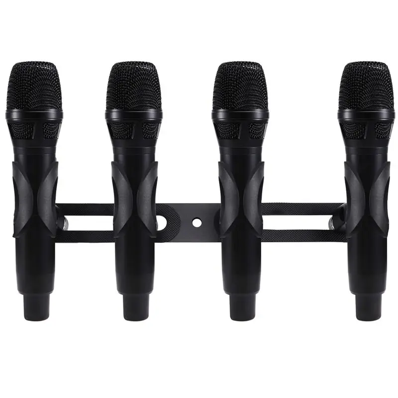 ABKQ-Microphone Bar Base Mic Holder With Stand For Live Streaming- Includes Mic Clip Support 4 Camera Positions + 4 Microphone C