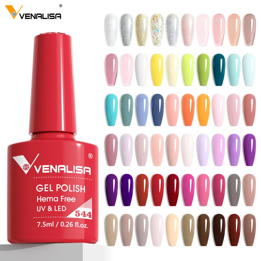 Venalisa HEMA/TPO FREE 7,5 ml Gel-Nagellack für den Sommer, Frühling, French Jelly, nacktes Rosa, Nagelgel, Glitzer, SoakOff, UV-LED, Maniküre, DIY – Detail 6