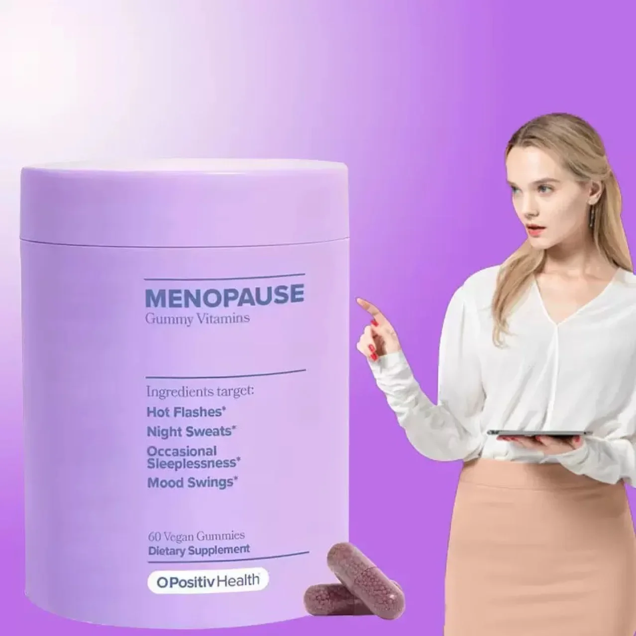Suplementos menopausal para mujeres, probióticos, prebióticos orgánicos, cápsulas de extracto de arándano