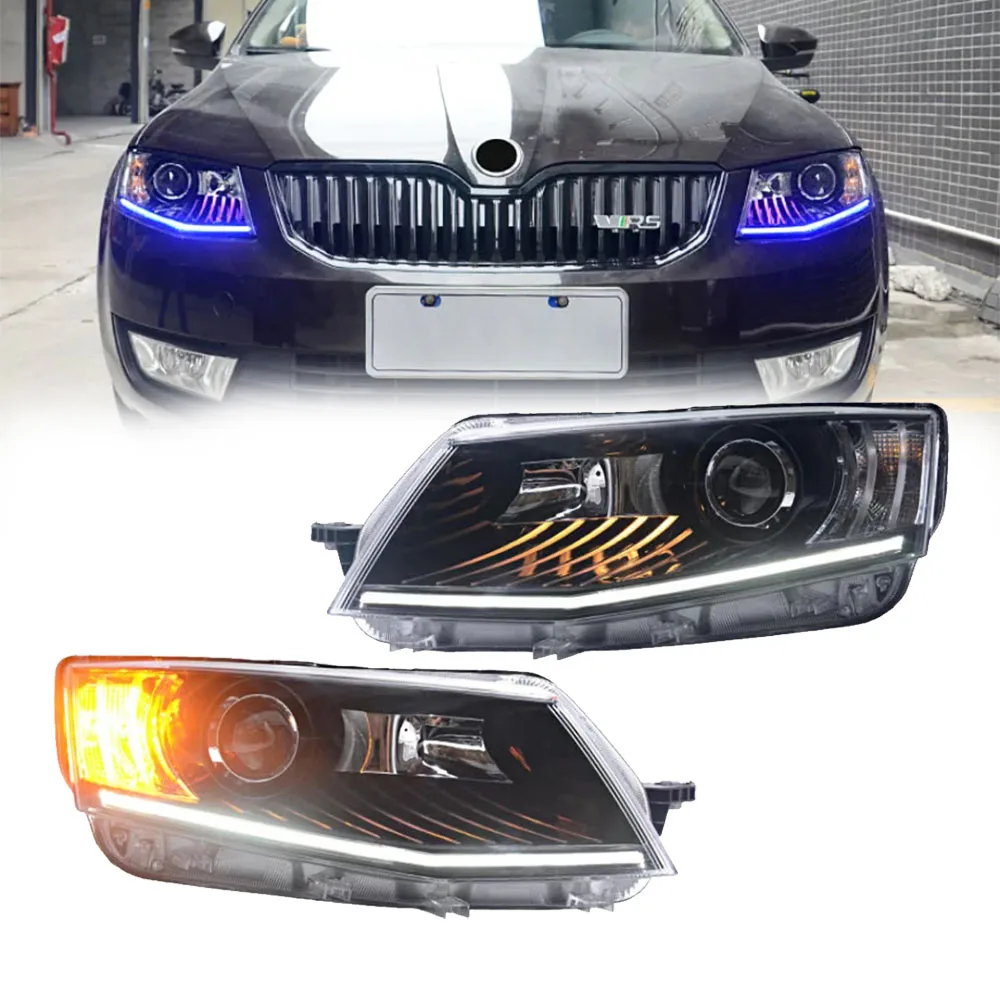 

Автомобильная фара Pop Pop для Skoda Octavia, фары 2015-2018, светодиодная фара DRL Hid Bi Xenon, автоаксессуары