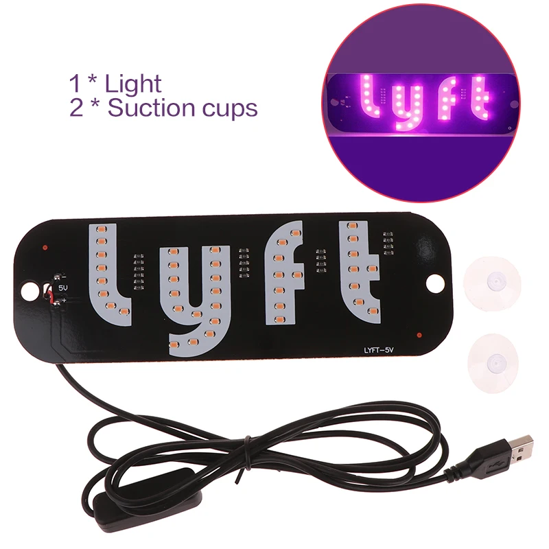 

1Pcs LED Signal Light Taxi Signal Lamp For Lyft Logo Light USB LED Cab Panel Indicator Lights Signal Lamp Auto Decoration Lamp