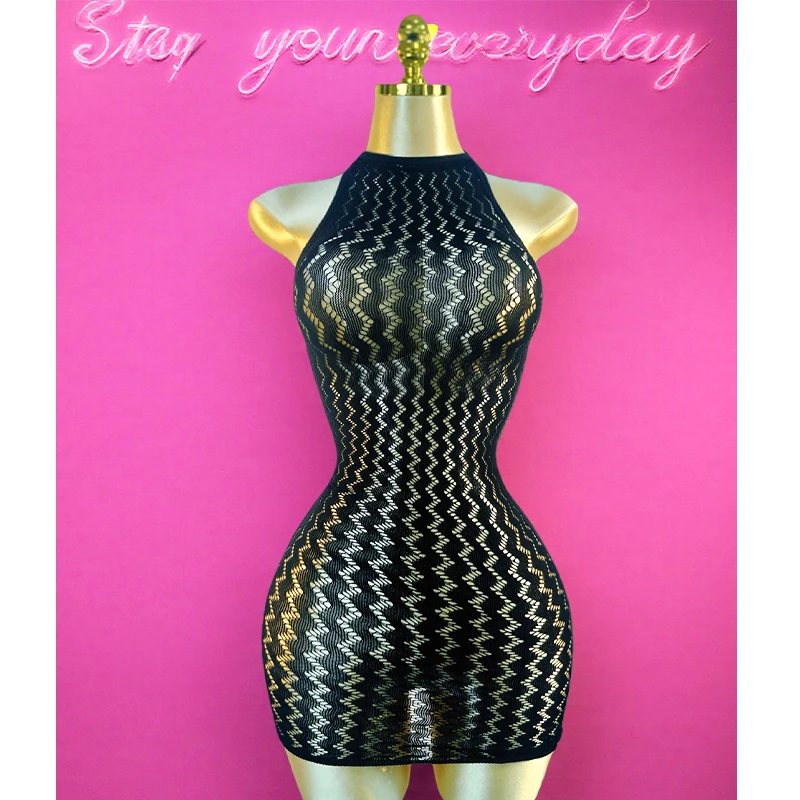 Seksowna damska sukienka z siateczki bez bikini, ażurowa, obcisła, prześwitująca odzież plażowa, letnia odzież kąpielowa damska DS490