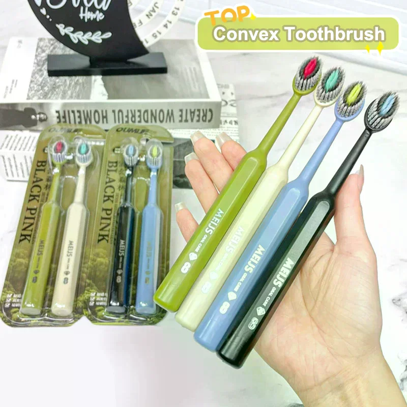 2 قطعة فرشاة أسنان تنظيف الفم فائقة النعومة فرشاة أسنان ذات شعيرات صلبة تنظيف عميق للبالغين تبييض الأسنان #5