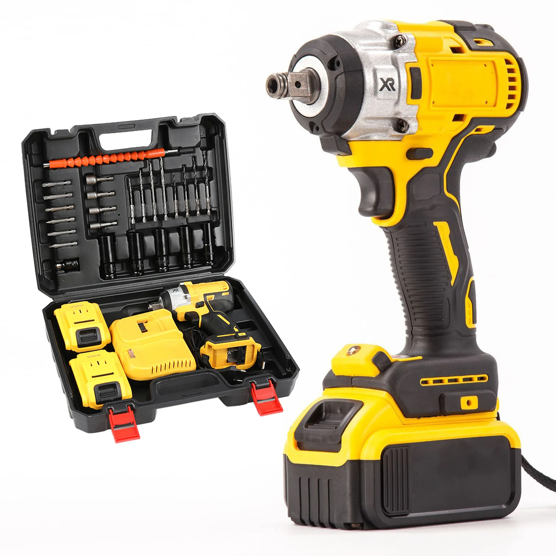 

Wholesale Brushless Charging Impact Wrench Electric Wind Gun Auto Repair Rack Worker Special Large Torque Lithium Electric Wrenc
