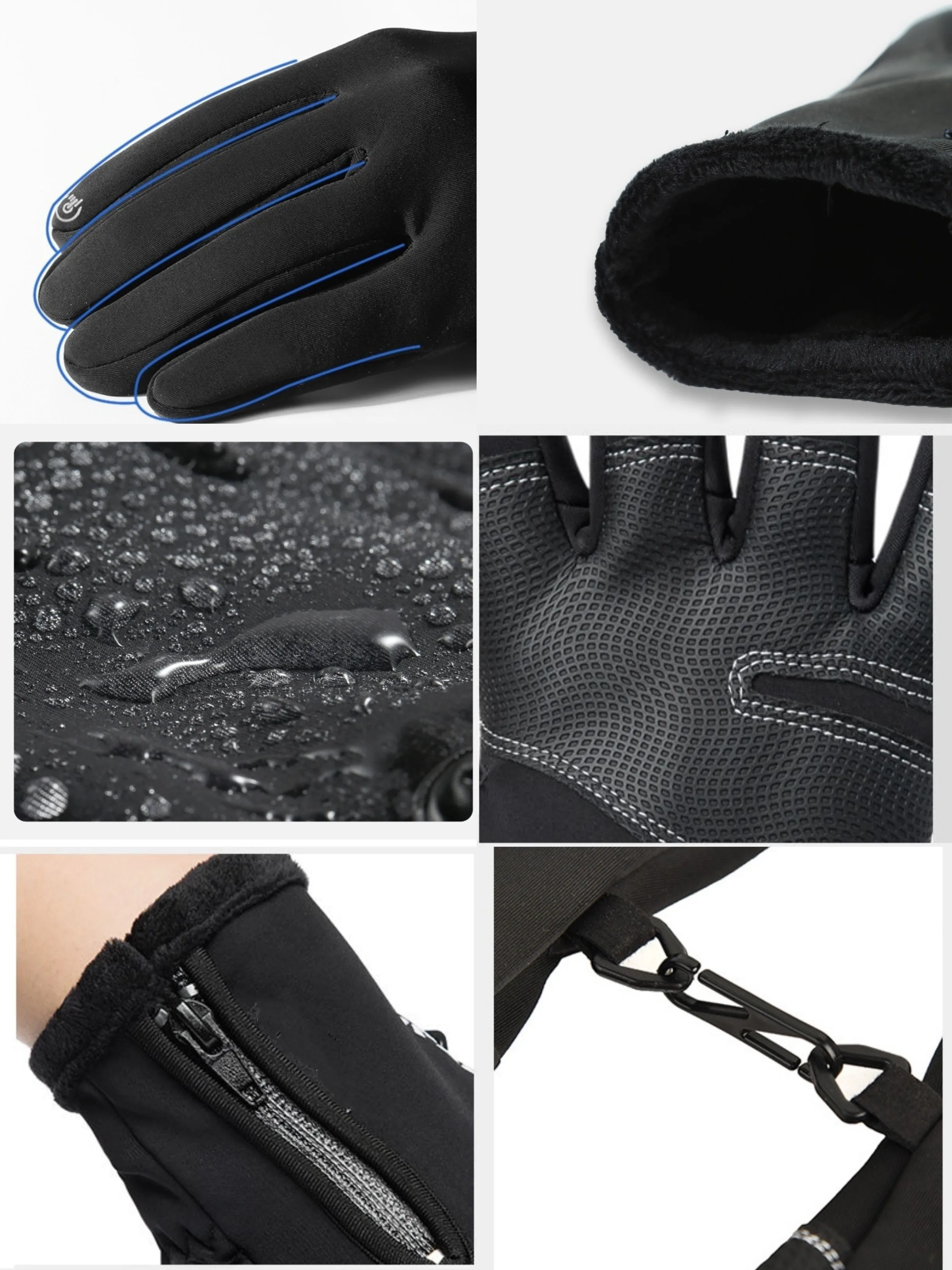 Winter Gloves for Men Womens Waterproof Cycling Gloves Touch Screen Anti-Slip Gloves running skiing hiking rock climbing