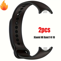 2pcs Silicone Strap For Xiaomi Mi Band 10 9 8 Sport Smart Watch Wrist Bracelet Original Band 9 Band10 NFC WristBand Accessories