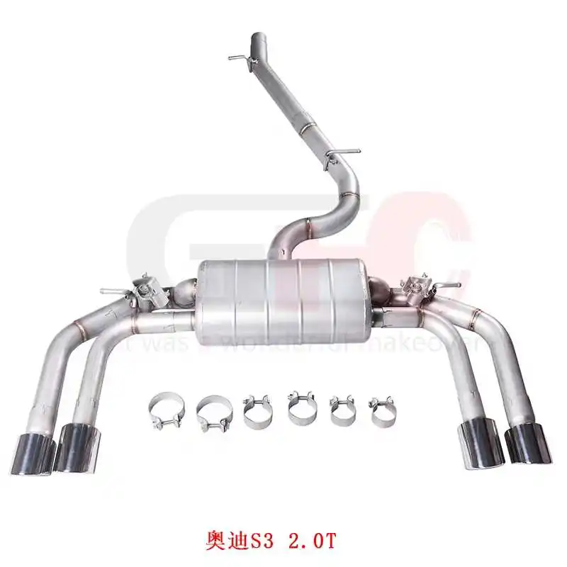 

Applicable to the original factory valve-regulated exhaust system of 304 stainless steel for Audi S3 2.0T Catback