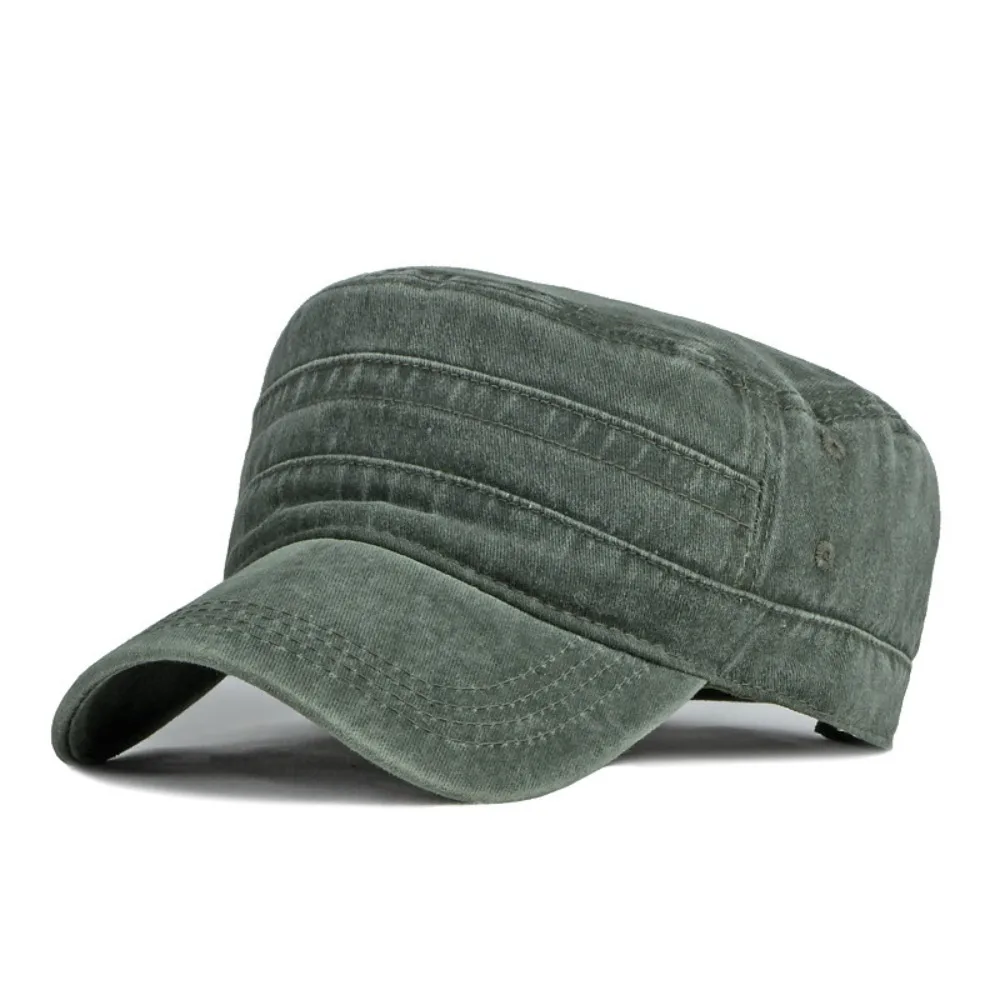 

Retro Vintage Flat Top Hat Washed Cotton Gothic Visor Hat Y2k Streetwear Peaked Cap Summer