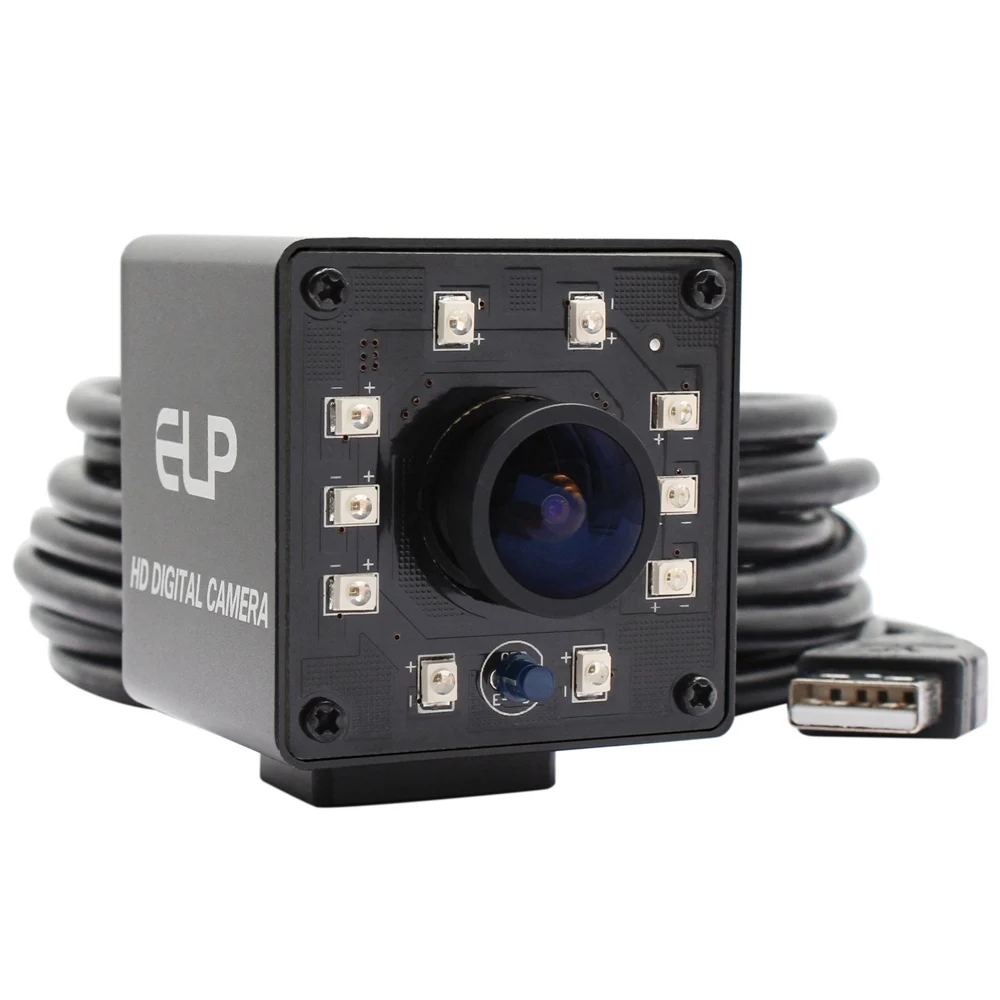 ELP 1080P 30fps Day & Night Vision USB Camera with 10pcs IR LEDs H.264 CMOS AR0330 Mini Industrial Box Webcam for Surveillance