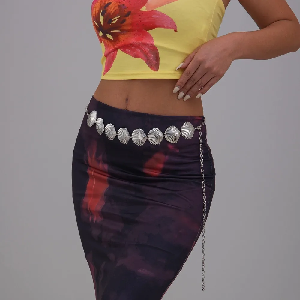 

Fashion Scallop Shape Waist Belt Metal Adjustable Bikini Belt Belly Chain Summer