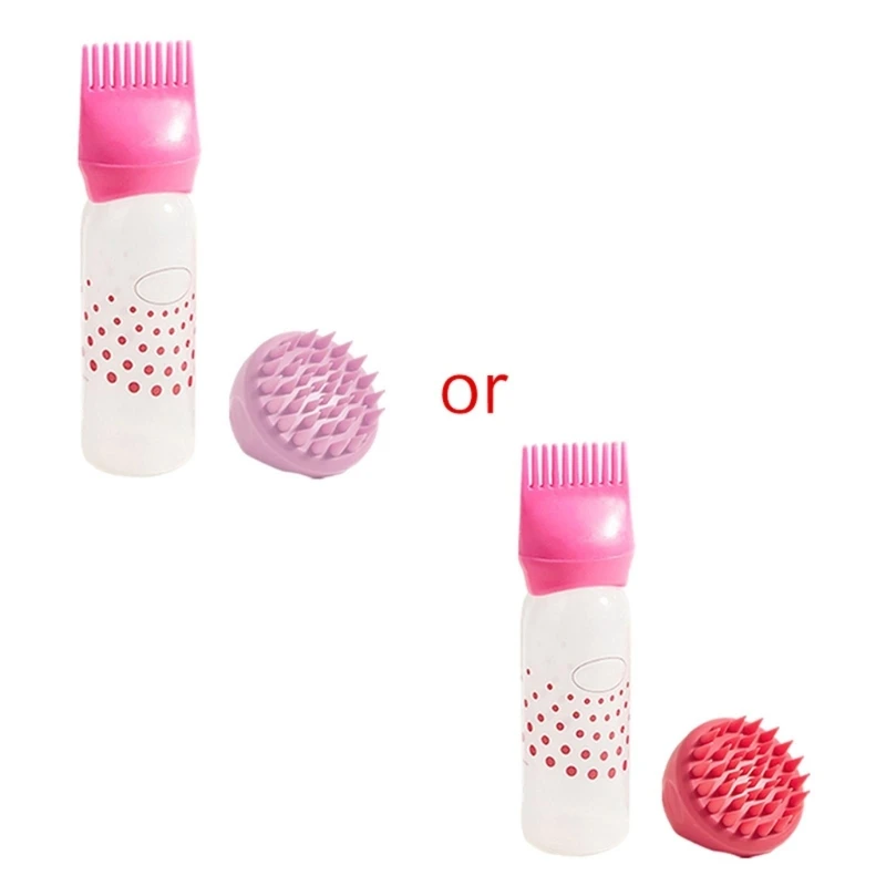 Dry-Cleaning Hair Coloring Bottle with Scale Silicone Shower Brush for Salon