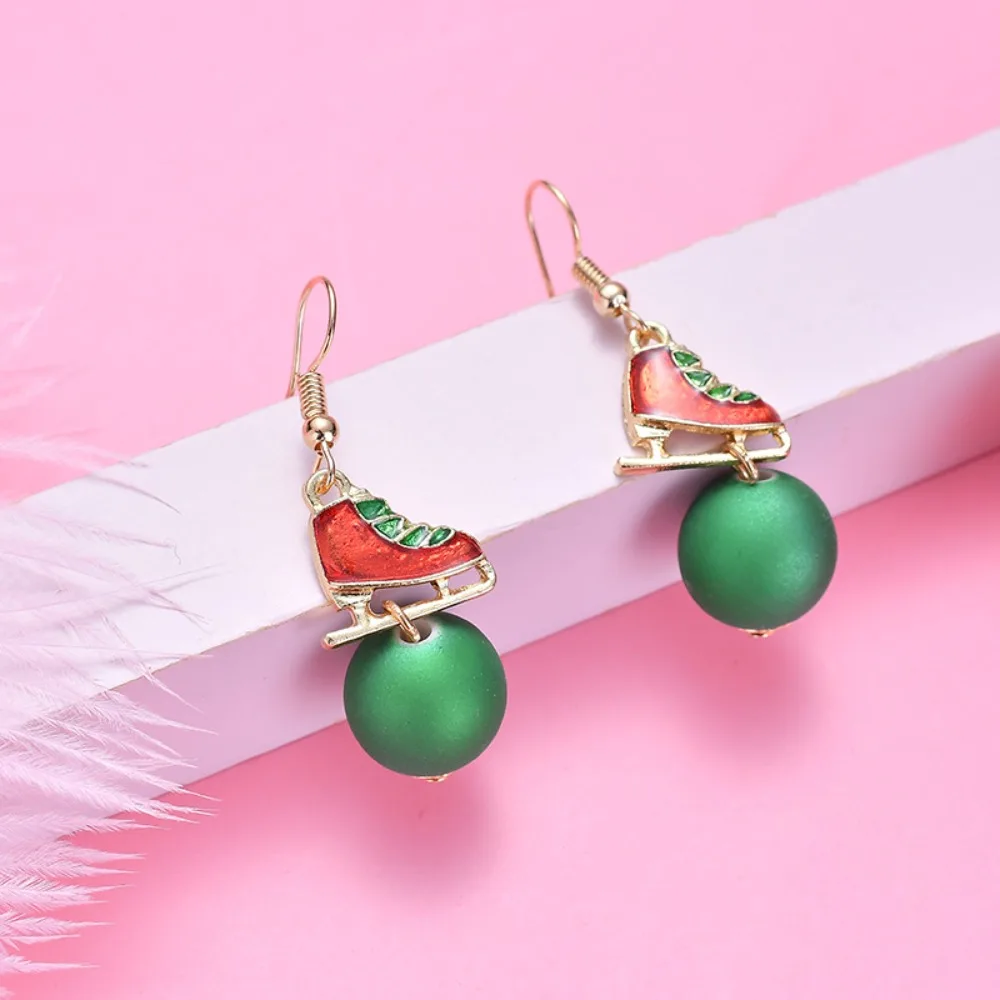Sweet Rhinestone Christmas Earrings Set Pearl Bell Xmas Dangle Earrings Creative Trendy Christmas Tree Dangle Earrings Xmas