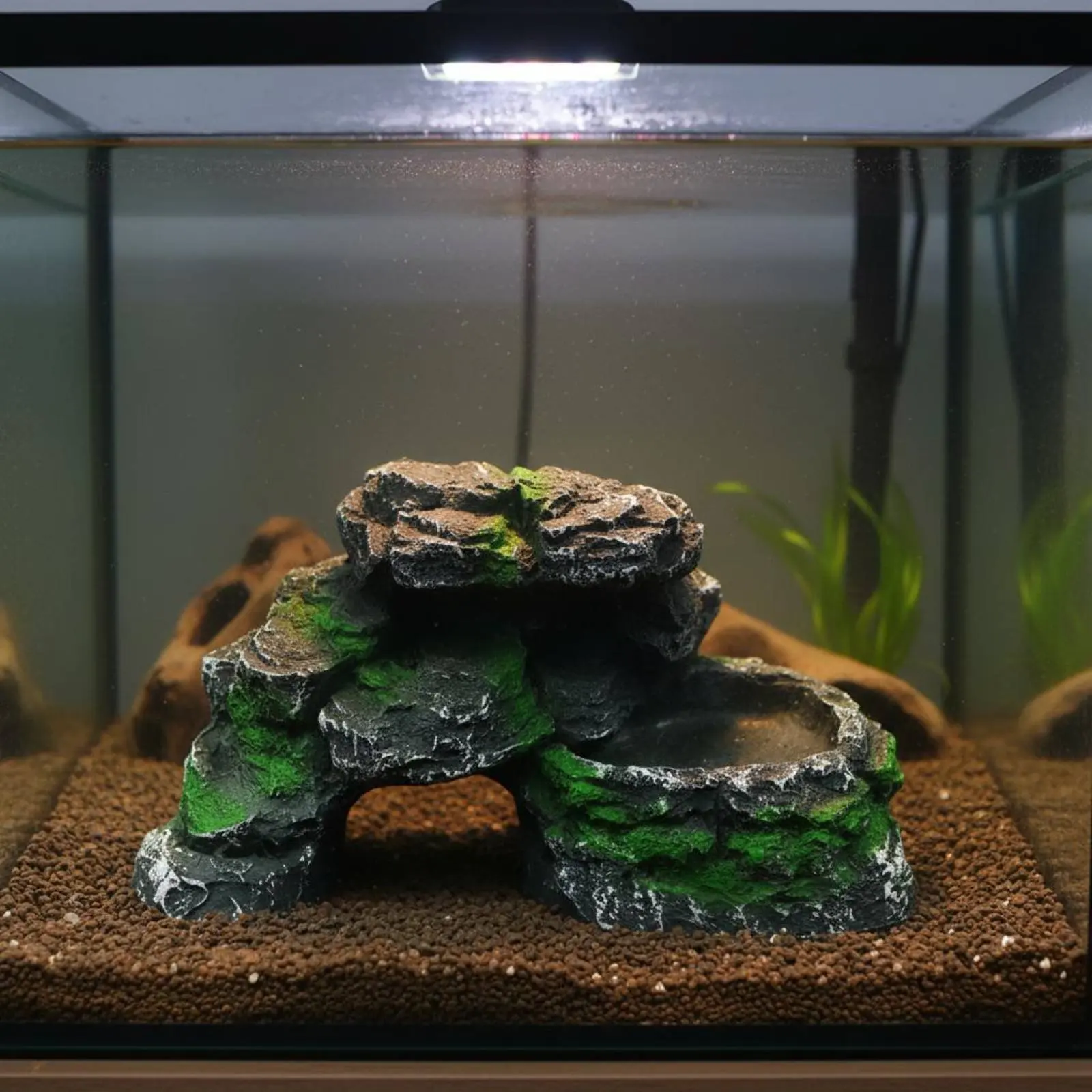 Turtle Basking Platform Multi-Level Design Turtle Sunning Dock Amphibian Climbing Ramp Natural Look Rock Hideout Cave Non